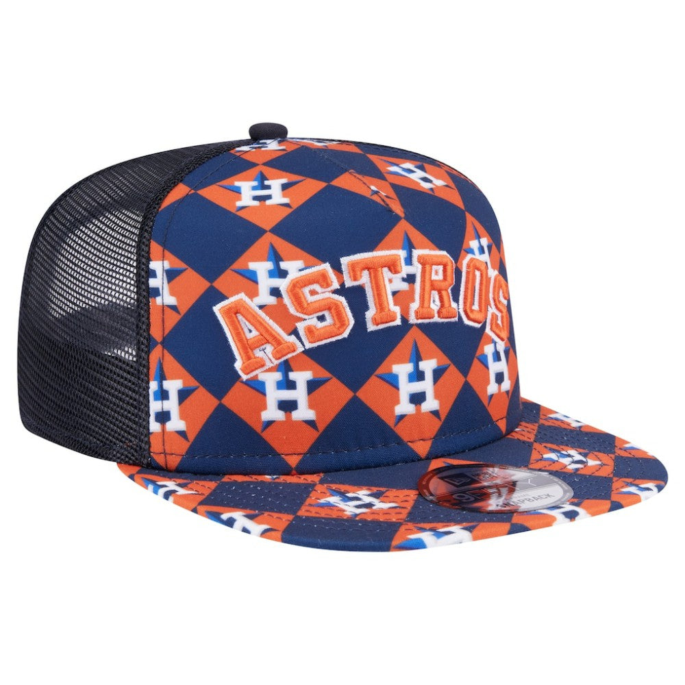 Houston Astros Seeing Diamonds A-Frame Trucker 9FIFTY Snapback Hat Navy | New Era