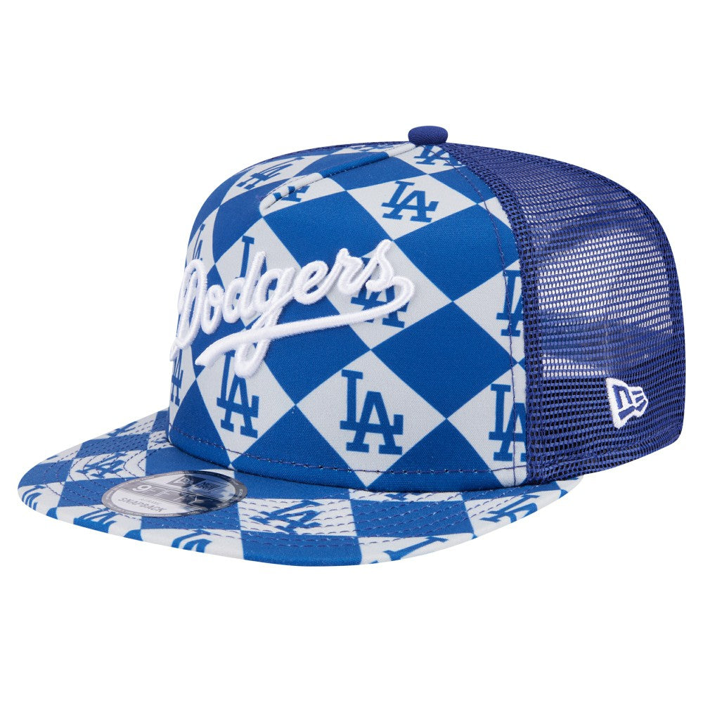 Los Angeles Dodgers Seeing Diamonds A-Frame Trucker 9FIFTY Snapback Hat Royal | New Era