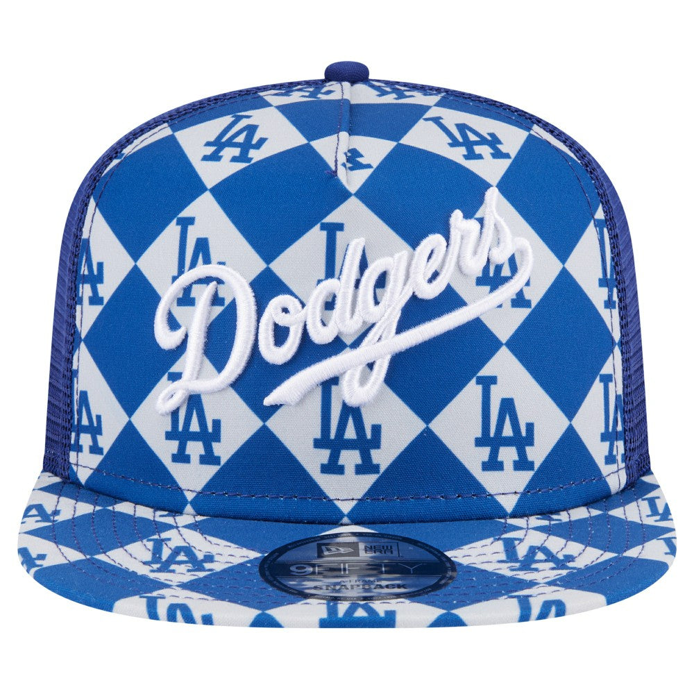 Los Angeles Dodgers Seeing Diamonds A-Frame Trucker 9FIFTY Snapback Hat Royal | New Era
