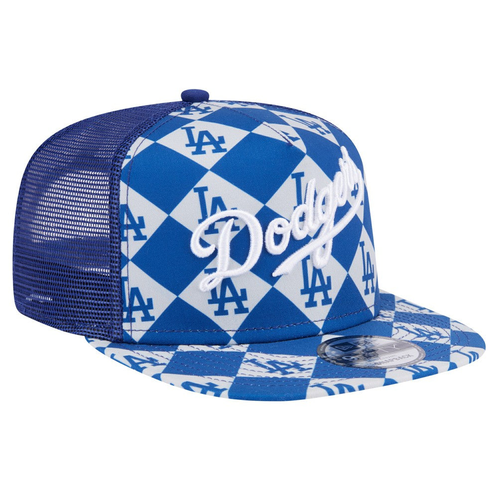 Los Angeles Dodgers Seeing Diamonds A-Frame Trucker 9FIFTY Snapback Hat Royal | New Era