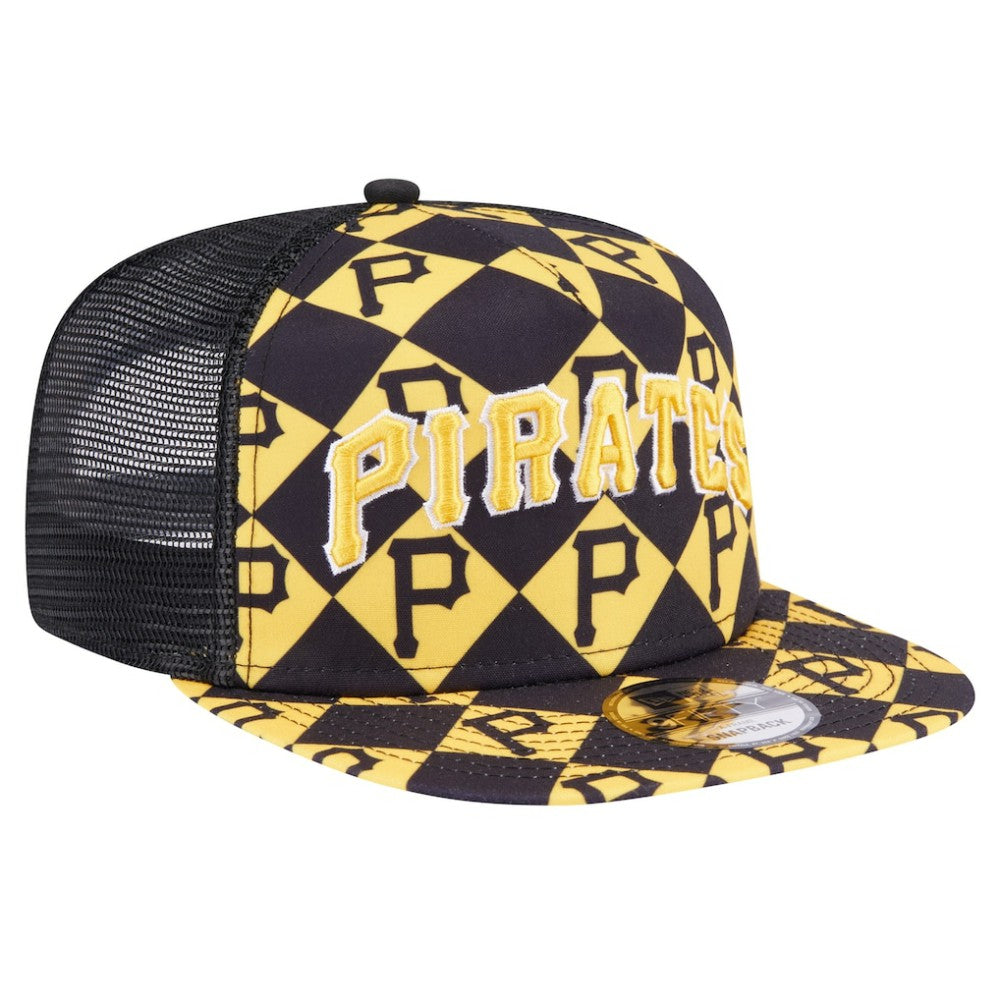 Pittsburgh Pirates Seeing Diamonds A-Frame Trucker 9FIFTY Snapback Hat Black | New Era