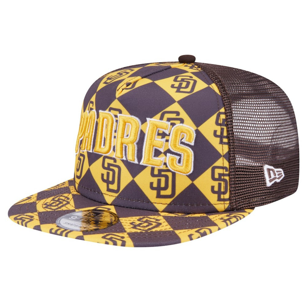San Diego Padres Seeing Diamonds A-Frame Trucker 9FIFTY Snapback Hat Brown | New Era