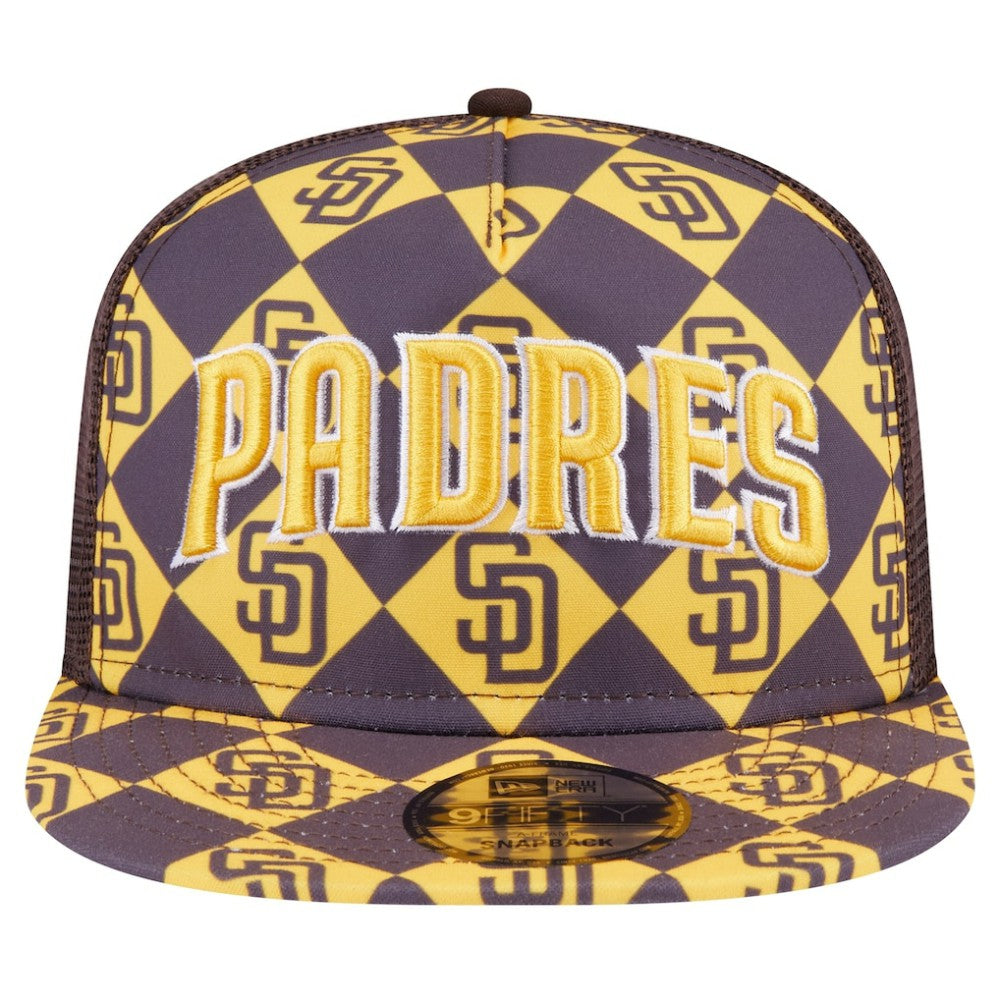 San Diego Padres Seeing Diamonds A-Frame Trucker 9FIFTY Snapback Hat Brown | New Era