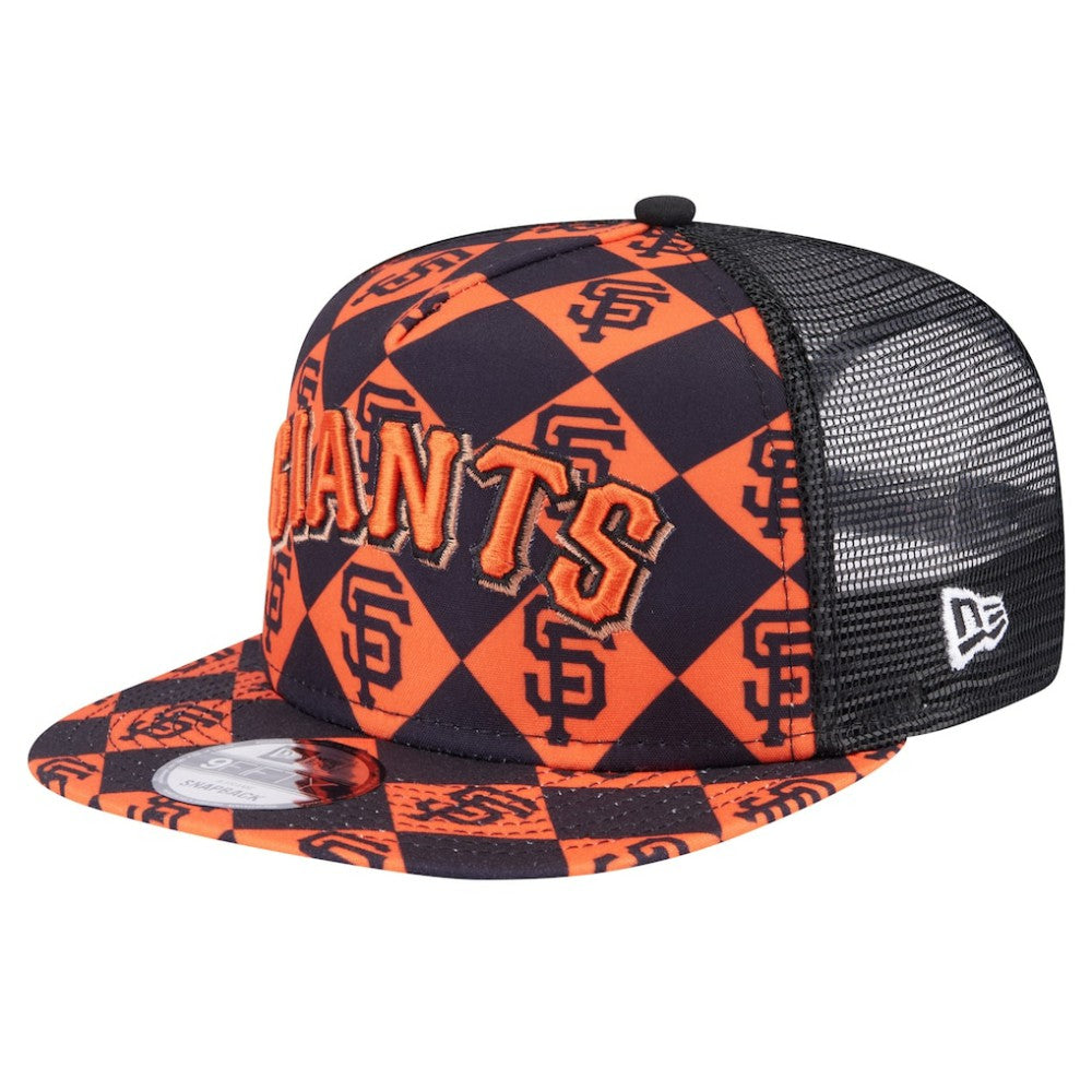 San Francisco Giants Seeing Diamonds A-Frame Trucker 9FIFTY Snapback Hat Black | New Era