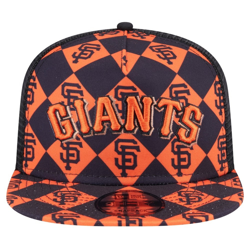 San Francisco Giants Seeing Diamonds A-Frame Trucker 9FIFTY Snapback Hat Black | New Era