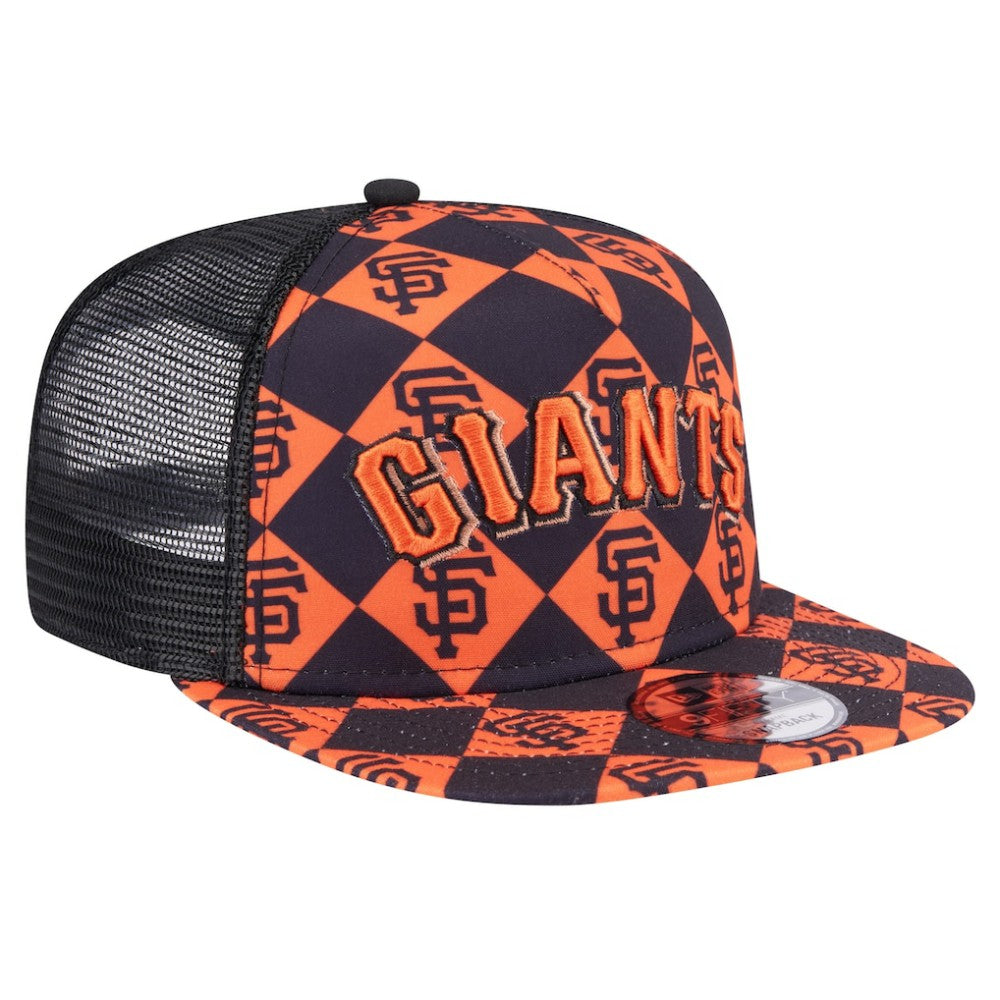 San Francisco Giants Seeing Diamonds A-Frame Trucker 9FIFTY Snapback Hat Black | New Era
