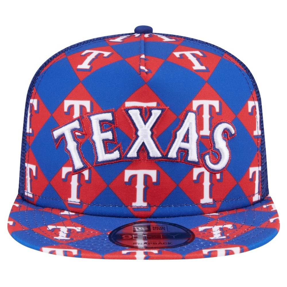 Texas Rangers Seeing Diamonds A-Frame Trucker 9FIFTY Snapback Hat Royal | New Era