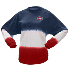 Montreal Canadiens Fanatics Women's Ombre Long Sleeve T-Shirt Navy/Red