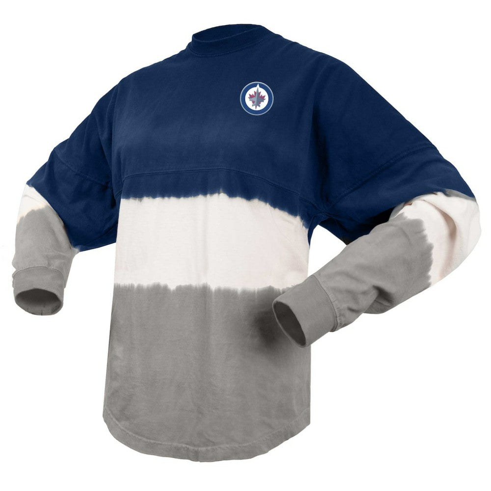 Winnipeg Jets Fanatics Women's Ombre Long Sleeve T-Shirt Blue/Gray