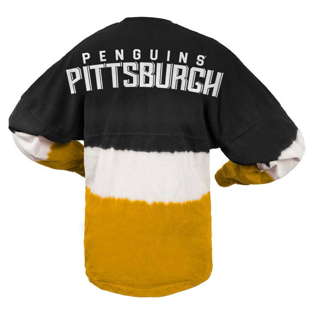 Pittsburgh Penguins Fanatics Women's Ombre Long Sleeve T-Shirt Black/Gold