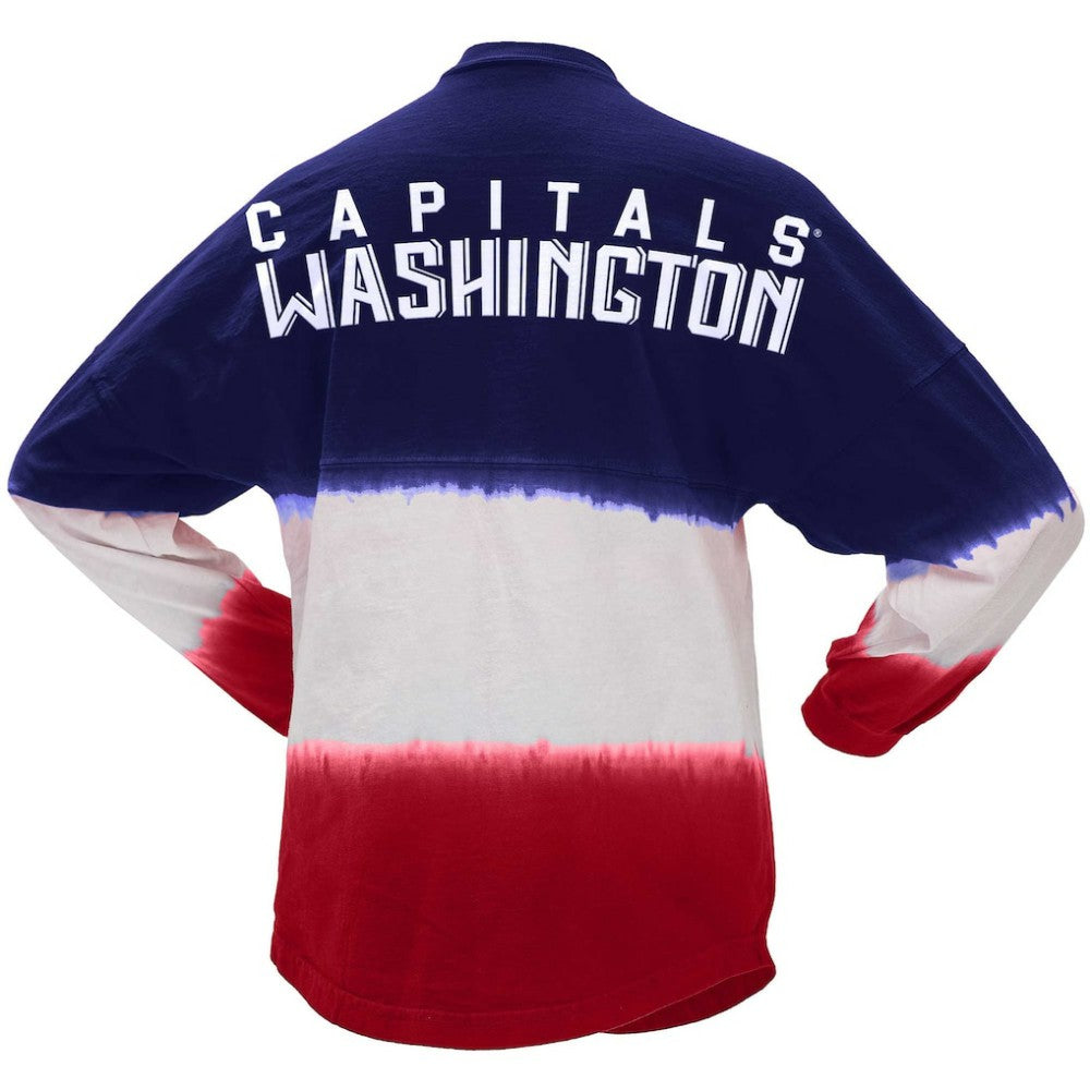 Washington Capitals Fanatics Women's Ombre Long Sleeve T-Shirt Navy/Red