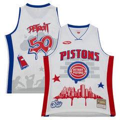 Detroit Pistons x Tats Cru Hardwood Classics Fashion Jersey sale - White