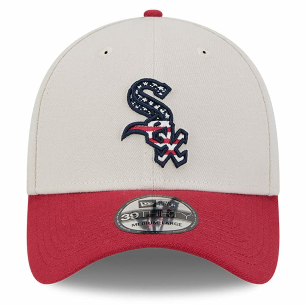 Chicago White Sox 2024 Fourth of July 39THIRTY Flex Hat Khaki/Red | New Era