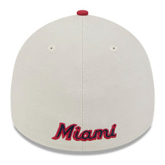 Miami Marlins 2024 Fourth of July 39THIRTY Flex Hat Khaki/Red | New Era