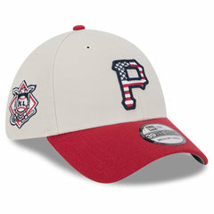 Pittsburgh Pirates 2024 Fourth of July 39THIRTY Flex Hat Khaki/Red | New Era