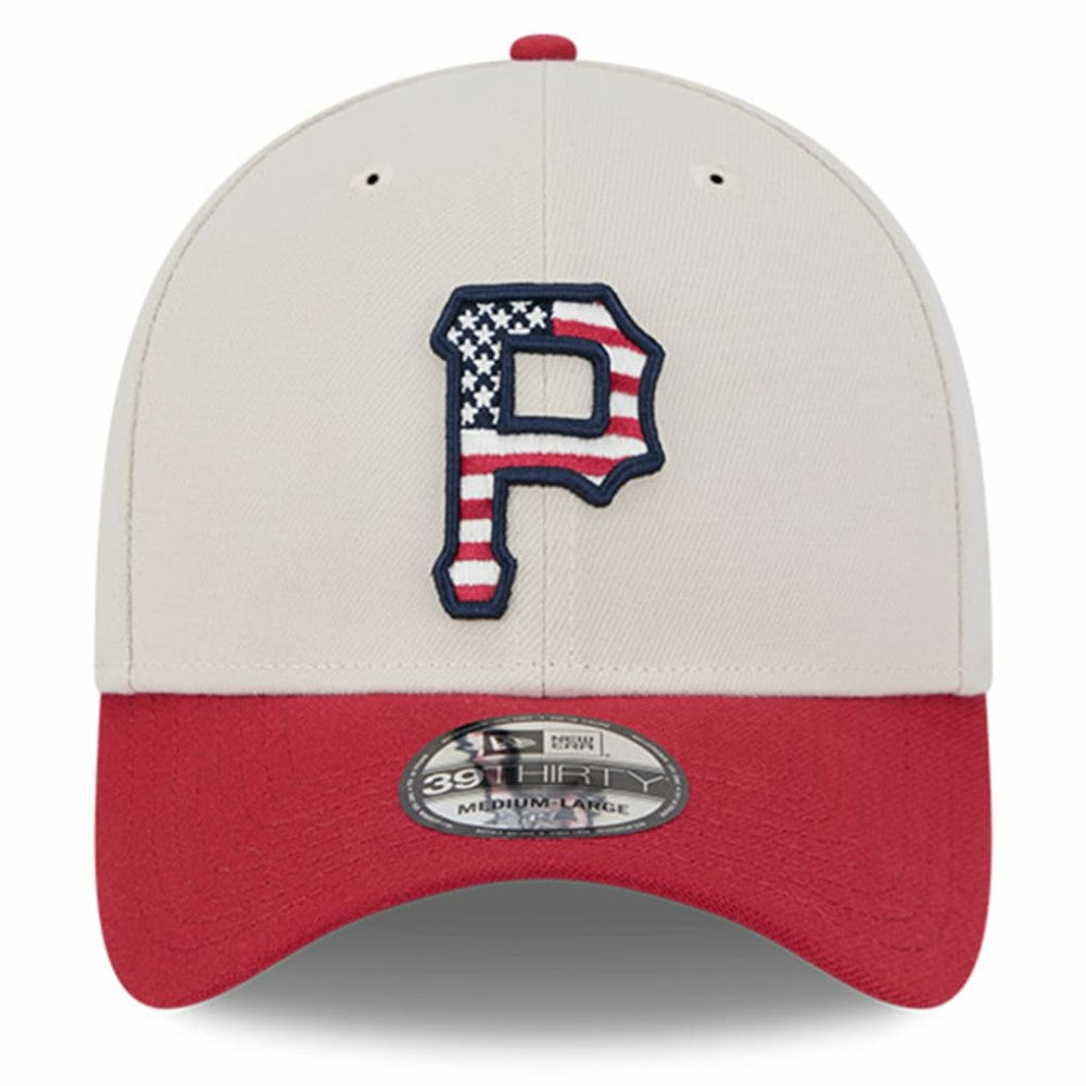 Pittsburgh Pirates 2024 Fourth of July 39THIRTY Flex Hat Khaki/Red | New Era