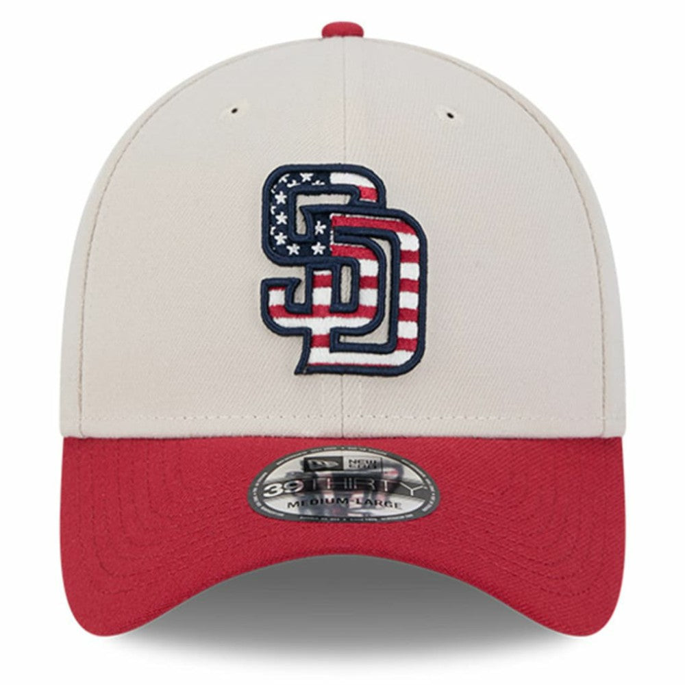 San Diego Padres 2024 Fourth of July 39THIRTY Flex Hat Khaki/Red | New Era