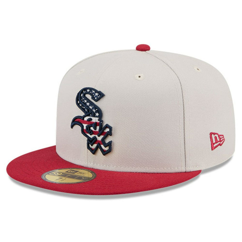 Chicago White Sox 2024 Fourth of July 59FIFTY Fitted Hat Khaki/Red | New Era