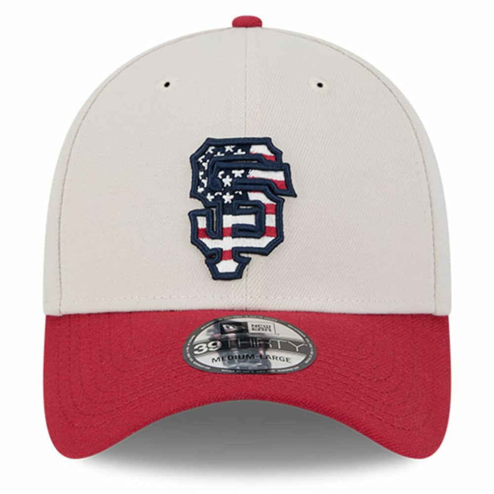 San Francisco Giants 2024 Fourth of July 39THIRTY Flex Hat Khaki/Red | New Era