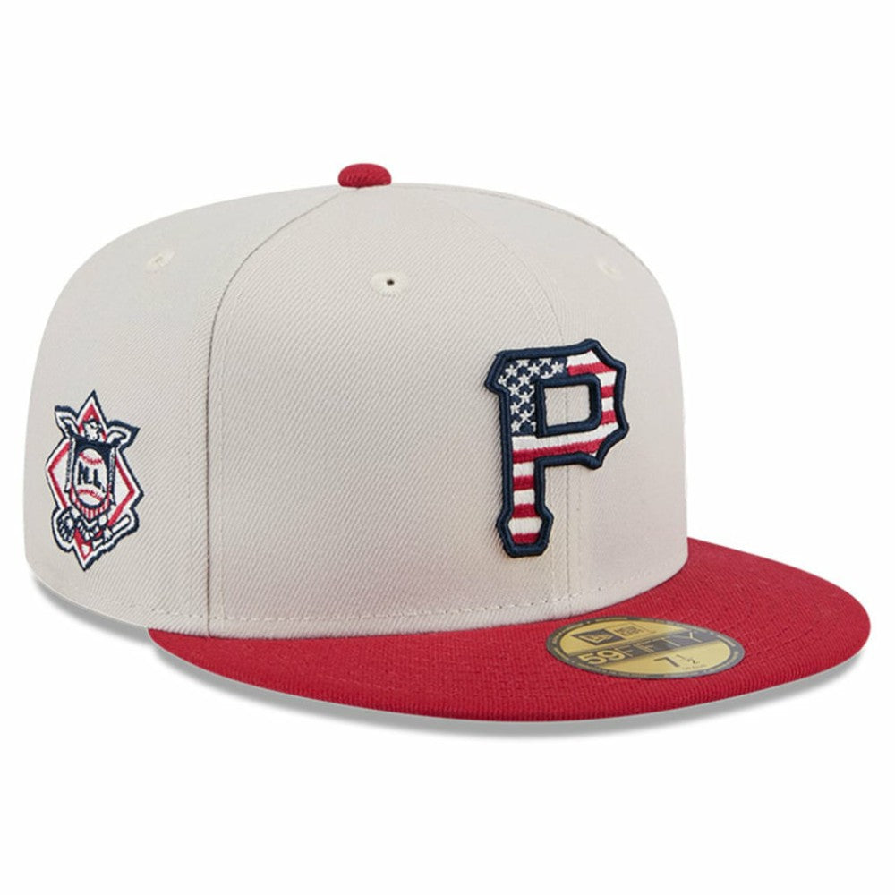 Pittsburgh Pirates 2024 Fourth of July 59FIFTY Fitted Hat Khaki/Red | New Era