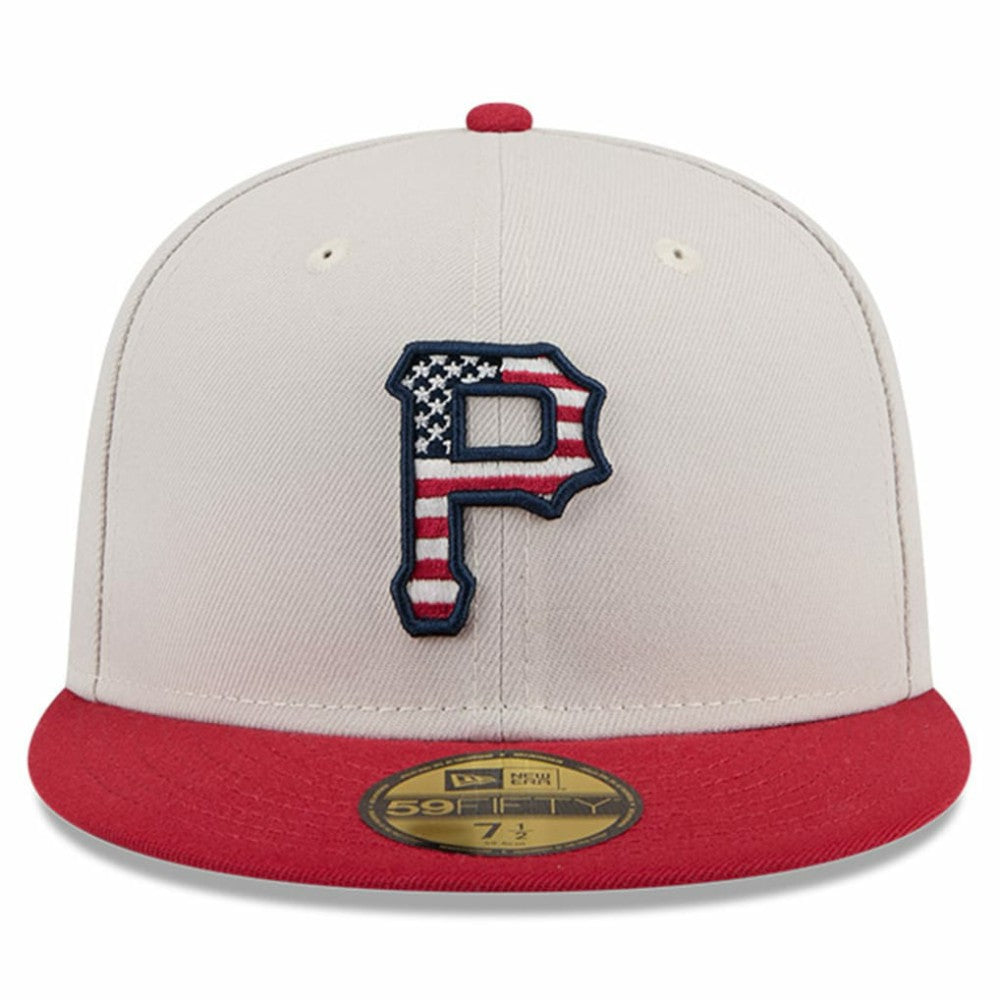Pittsburgh Pirates 2024 Fourth of July 59FIFTY Fitted Hat Khaki/Red | New Era