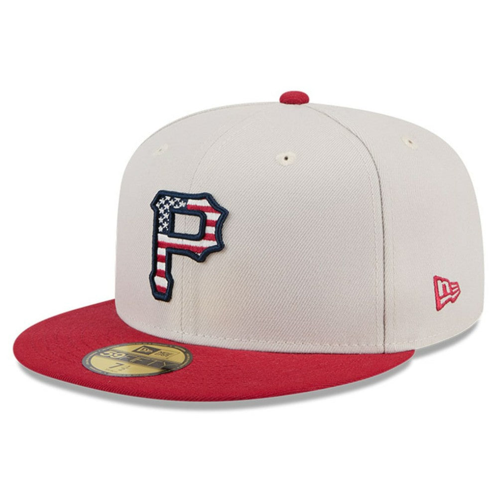 Pittsburgh Pirates 2024 Fourth of July 59FIFTY Fitted Hat Khaki/Red | New Era