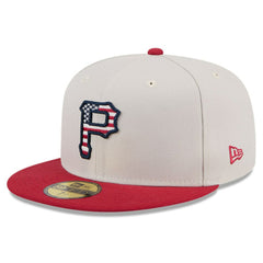 Pittsburgh Pirates 2024 Fourth of July 59FIFTY Fitted Hat Khaki/Red | New Era