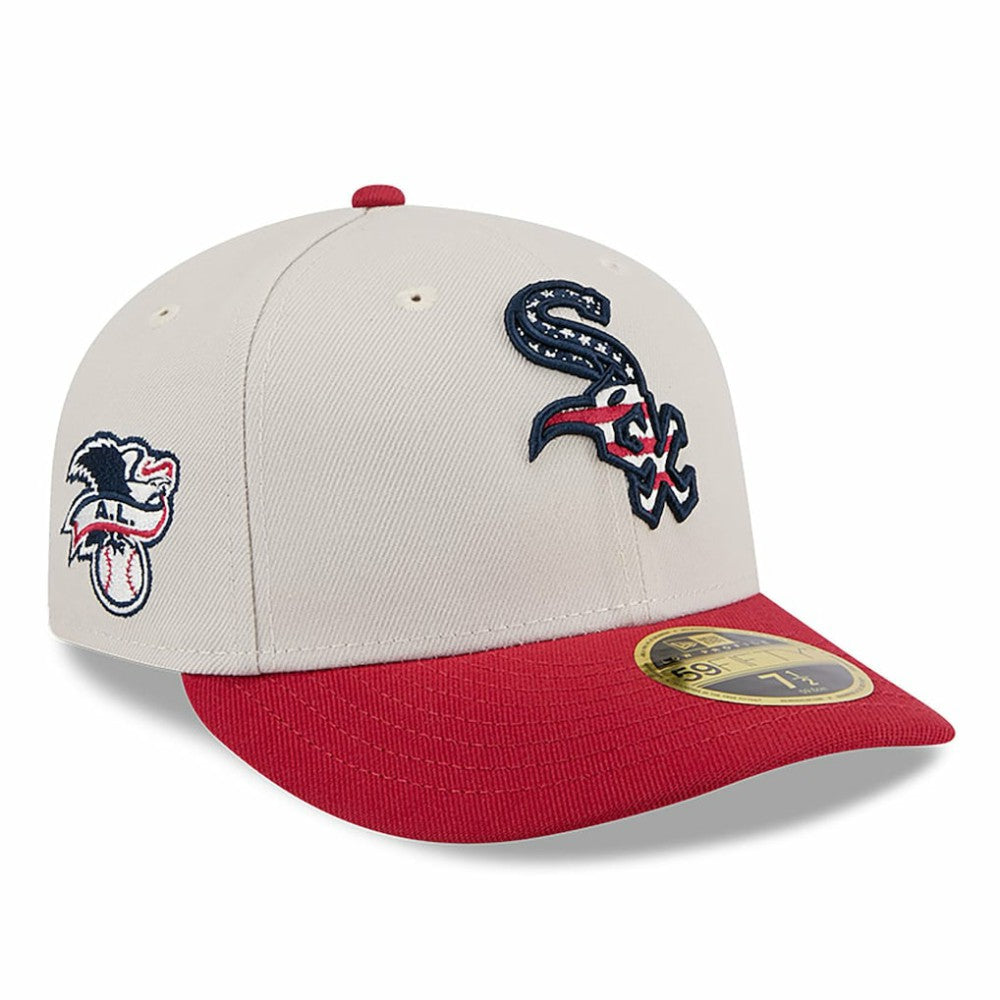 Chicago White Sox 2024 Fourth of July Low Profile 59FIFTY Fitted Hat Khaki/Red | New Era