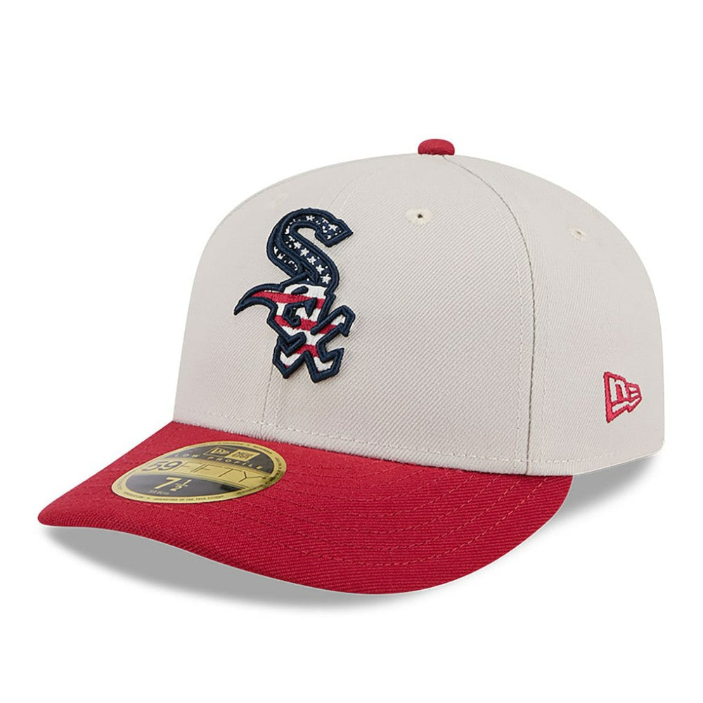 Chicago White Sox 2024 Fourth of July Low Profile 59FIFTY Fitted Hat Khaki/Red | New Era