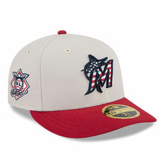 Miami Marlins 2024 Fourth of July Low Profile 59FIFTY Fitted Hat Khaki/Red | New Era