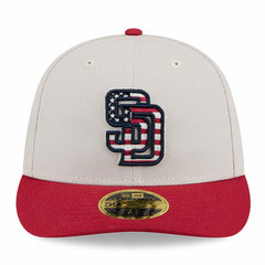 San Diego Padres 2024 Fourth of July Low Profile 59FIFTY Fitted Hat Khaki/Red | New Era