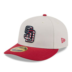 San Diego Padres 2024 Fourth of July Low Profile 59FIFTY Fitted Hat Khaki/Red | New Era