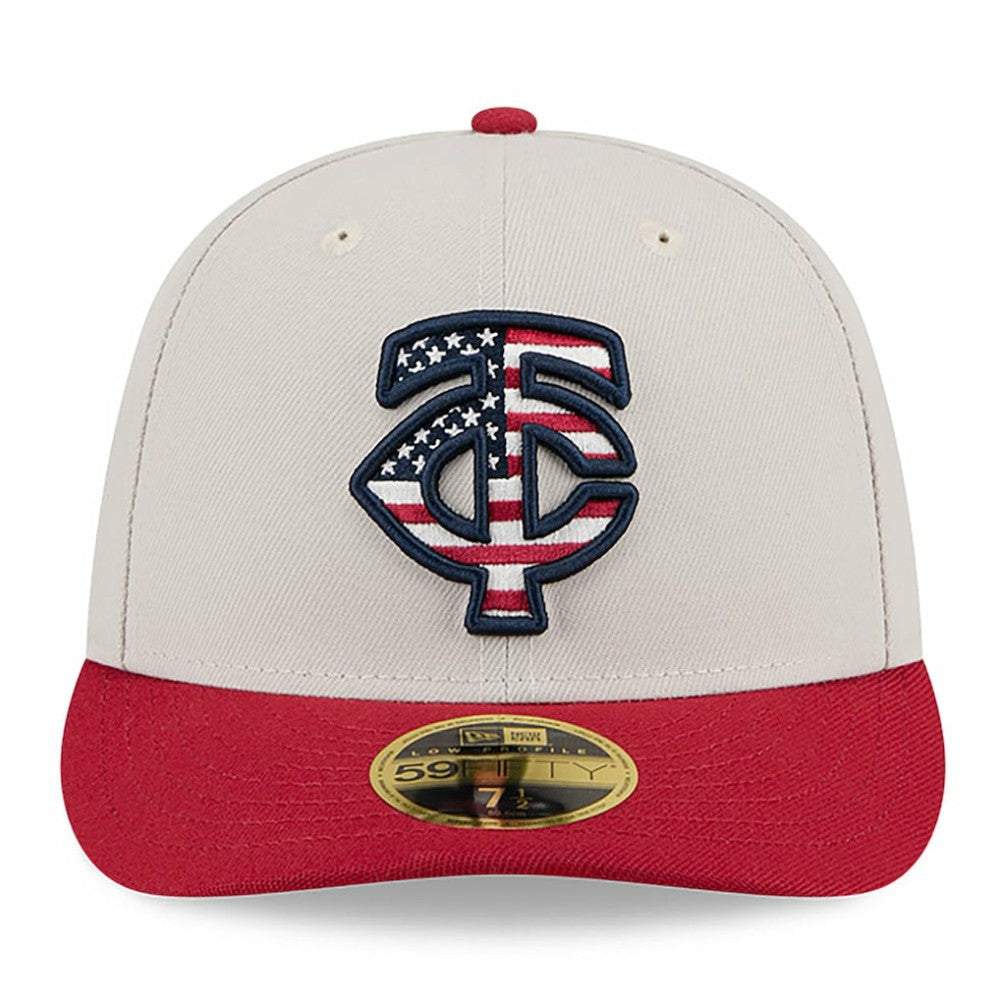 Minnesota Twins 2024 Fourth of July Low Profile 59FIFTY Fitted Hat Khaki/Red | New Era