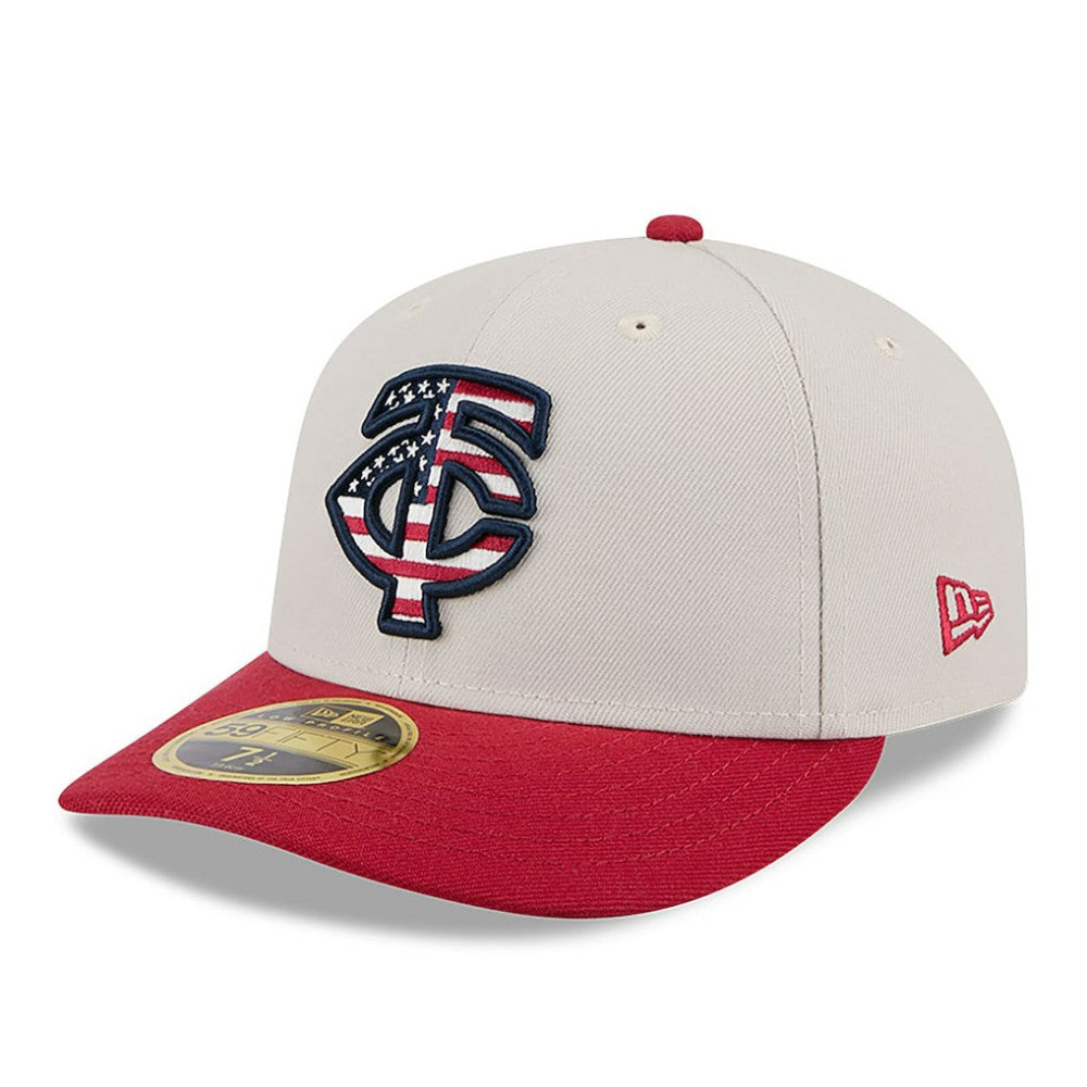 Minnesota Twins 2024 Fourth of July Low Profile 59FIFTY Fitted Hat Khaki/Red | New Era
