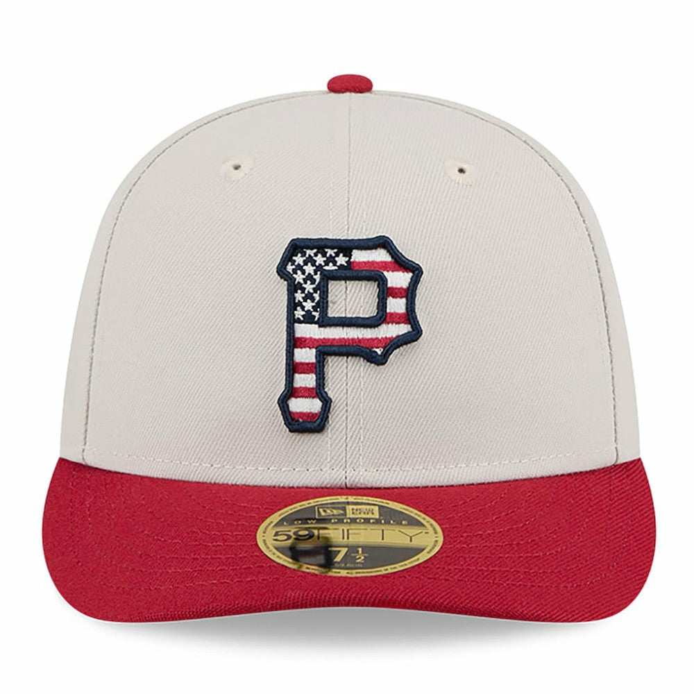 Pittsburgh Pirates 2024 Fourth of July Low Profile 59FIFTY Fitted Hat Khaki/Red | New Era