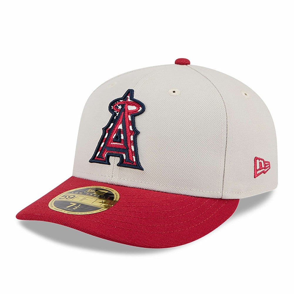 Los Angeles Angels 2024 Fourth of July Low Profile 59FIFTY Fitted Hat Khaki/Red | New Era