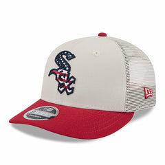 Chicago White Sox 2024 Fourth of July Trucker Low Profile 9FIFTY Snapback Hat Khaki/Red | New Era