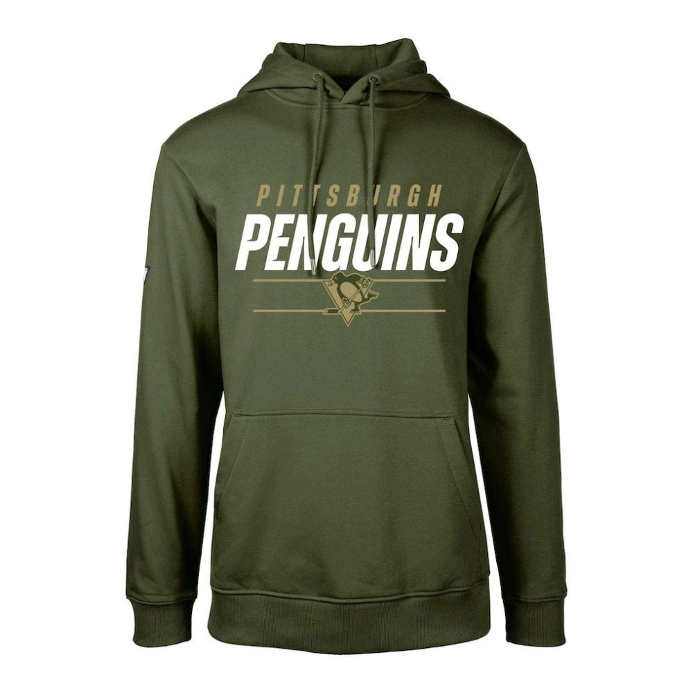 Pittsburgh Penguins Levelwear Youth Podium Fleece Pullover Hoodie Olive
