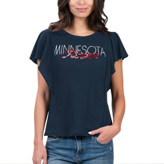 Minnesota Twins G-III 4Her by Carl Banks Women's Crowd Wave T-Shirt Navy