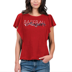 Los Angeles Angels G-III 4Her by Carl Banks Women's Crowd Wave T-Shirt Red