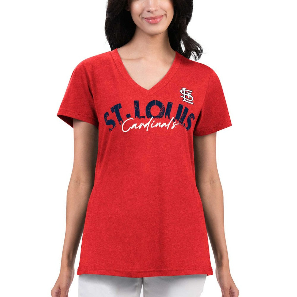 St. Louis Cardinals G-III 4Her by Carl Banks Women's Key Move V-Neck T-Shirt Red