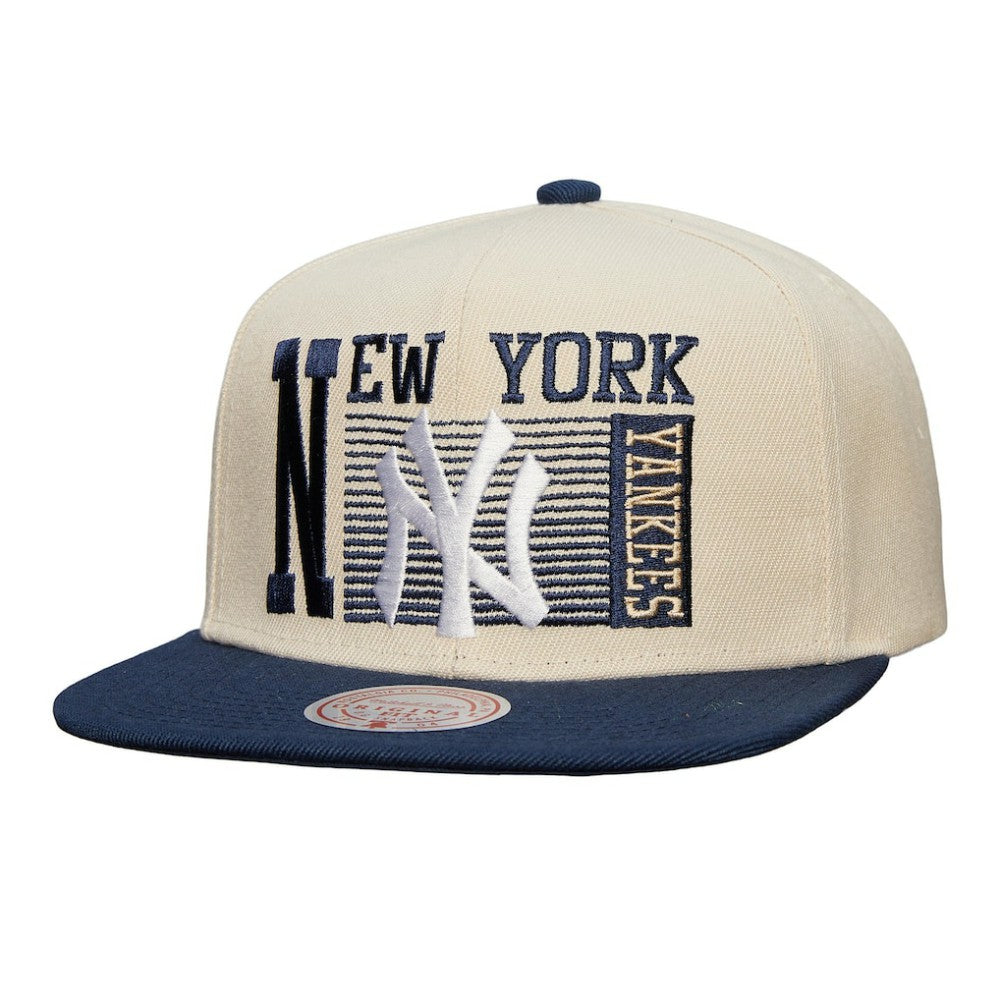 New York Yankees Cooperstown Collection Speed Zone Snapback Hat Cream | Mitchell & Ness