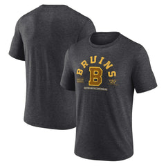 Boston Bruins Fanatics Centennial The Early Years Tri-Blend T-Shirt Heather Charcoal