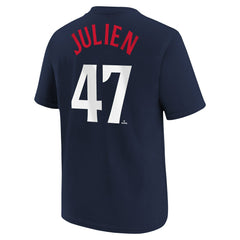 Edouard Julien Minnesota Twins Youth Name & Number T-Shirt Navy | Nike