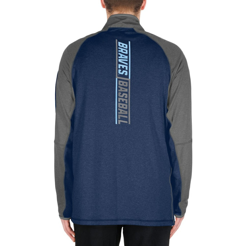 Atlanta Braves Father's Day Raglan Quarter-Zip Top Navy | New Era