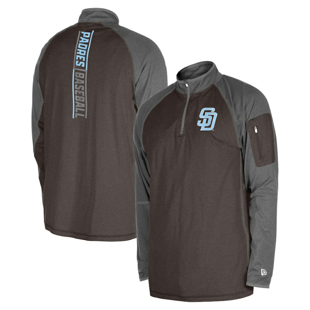 San Diego Padres Father's Day Raglan Quarter-Zip Top Brown | New Era