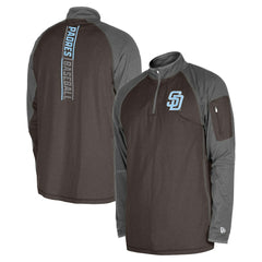 San Diego Padres Father's Day Raglan Quarter-Zip Top Brown | New Era