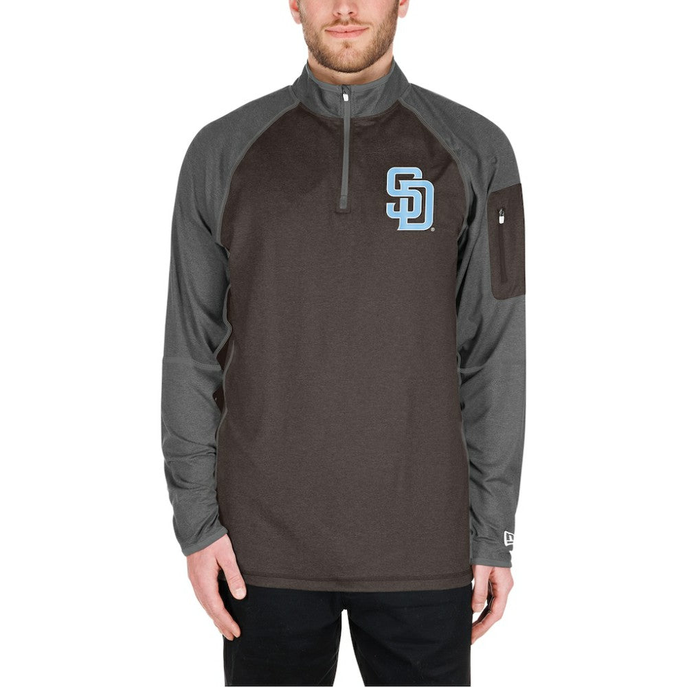 San Diego Padres Father's Day Raglan Quarter-Zip Top Brown | New Era