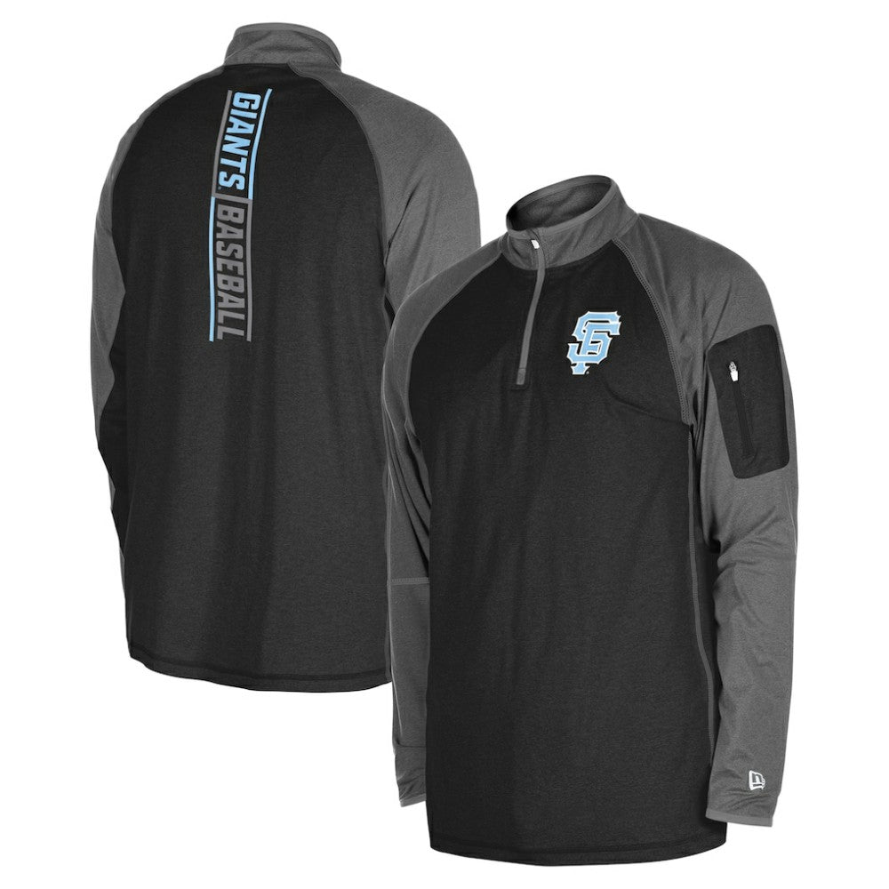 San Francisco Giants Father's Day Raglan Quarter-Zip Top Black | New Era
