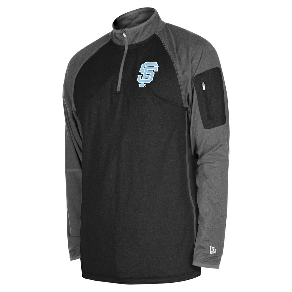 San Francisco Giants Father's Day Raglan Quarter-Zip Top Black | New Era